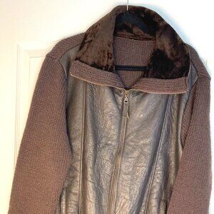 Wool and sheepskin combination mens jacket Size XL